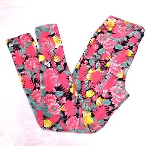 OS LuLaRoe Palm tree and floral Leggings